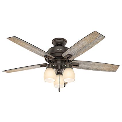 Hunter Fan Company 53336 Hunter 52" Donegan Onyx Bengal Ceiling Fan with Light, White