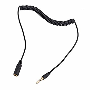 3.5mm Male to Female M/F Plug Jack Stereo Headphone Audio Coiled Extension Cable 3.5mm Male to Female Cable