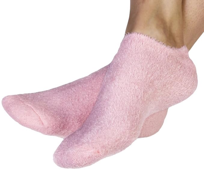 NatraCure Intense Moisturizing Gel Socks (155-RET) - Pink - One size - (For Anti-Aging and Relief from Eczema and Dry, Rough, and Cracked Feet)