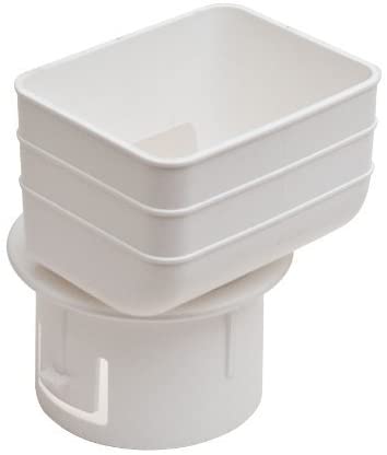 Universal Downspout to Drain Pipe Tile Adapter (White, 2x3x3)