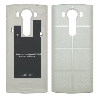 LG V10 Case  Monoy Qi Wireless Charger Charging Case Battery BackReceiver Sticker Support NFC For LG V10 White Battery Back Case