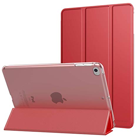 MoKo Case Fit New iPad Mini 5th Generation 7.9" 2019/iPad Mini 4 2015, Slim Lightweight Smart Shell Stand Cover with Translucent Frosted Back Protector, with Auto Wake/Sleep - Red