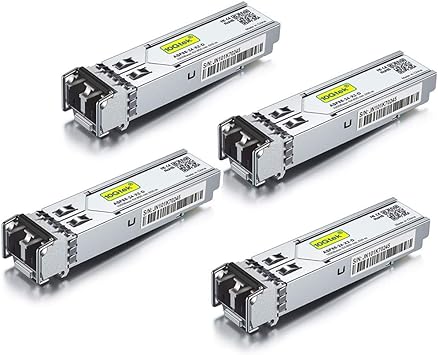 [4 Pack] 10Gtek for Netgear AGM731F 1G SFP SX Multimode Transceiver, 1000Base-SX Fibre Mini-Gbic Module, Dual LC Connector, 850nm, 550m