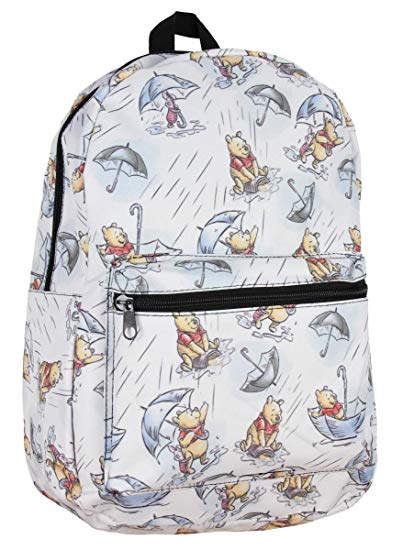 Winnie The Pooh Piglet and Pooh Bear In The Rain School Book Bag Laptop Backpack