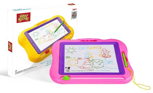 Holy Stone Magnetic Drawing Board Colorful Erasable Doodle Pad Large Travel Size for Kids and Toddlers Color Pink