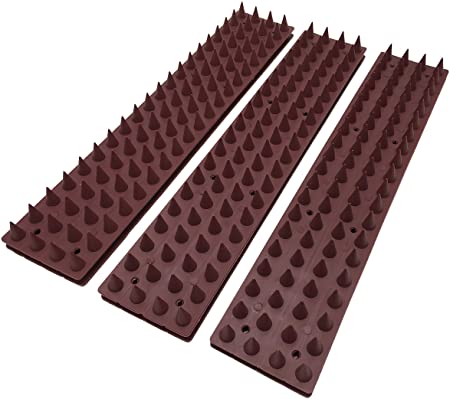 Bird Spikes Defender Bird Prevent Stop Climbing for Walls,Fence and Roof 9.8 Foot (Brown) 6pcs