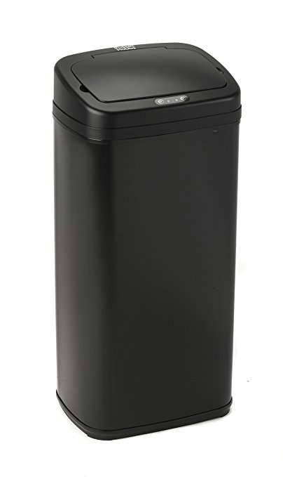 Russell Hobbs BW04513 50 Litre Square Hands Free Motion Sensor Dustbin/Kitchen Bin, Black