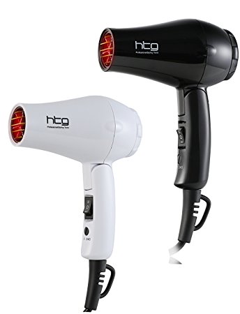 HTG 1000W Dual Voltage Travel Hair Dryer 100-240V With Folding Handle and Household Light Weight Hair Dryer Real 1000W Mini Hair Dryer Dual Voltage Folding Handle Travel Blow Dryer (Black)