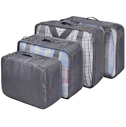VAGREEZ Packing Cubes 4 Pcs Travel Luggage Packing Organizers Set
