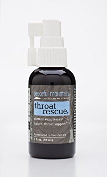 Peaceful Mountain Throat Rescue Dietary Supplement, 2 Ounce - 1 each.