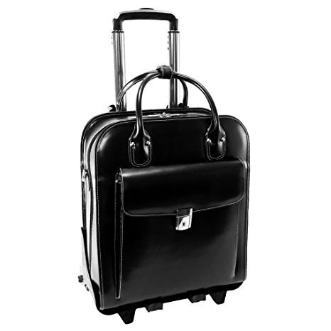 McKleinUSA LA GRANGE 96495 Black Leather Vertical Detachable-Wheeled Ladies' Briefcase