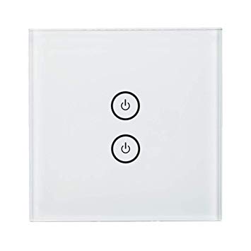 Meross Wi-Fi Smart Light Wall Switch Smart Touch Switch Tempered Glass Touch-Screen Work with Amazon Alexa & Google Home Timing Function No Hub Required Mobile App Support iOS/Android UK/EU MSS520H