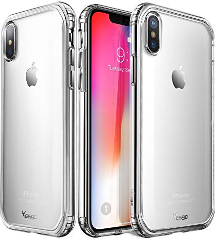 For iPhone X Case, Yesgo iPhone X Cover Clear Anti-Scratch Shock Absorption Case for iPhone X