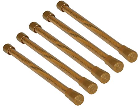 SHADIAO Adjustable Cupboard Bars Tensions Rod Spring Curtain Rod-5 Pack(12 Inch-20 Inch) (Wood grain color)