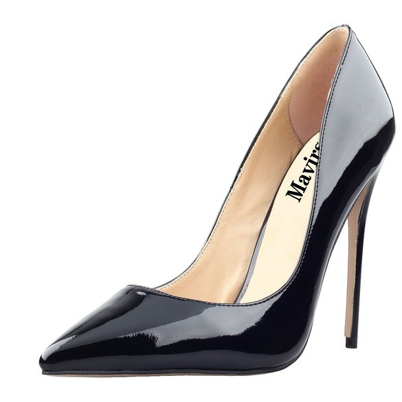 Mavirs Women's Cymn Pointy Toe Stiletto High Heels Slip-on Pumps Shoes Plus Size for Party Dress