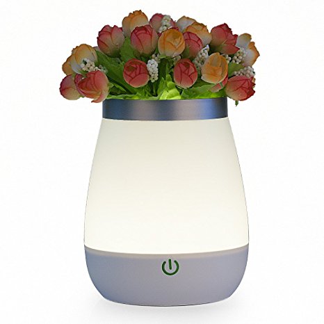Veesee Touch Sensor Control Dimmable Rechargeable Small Night Light Vase Lamp, Decorative Lamp 3 Levels Brightness with USB Charging for Desk Table Nursery Bedroom Living Room Kitchen (Warm White)