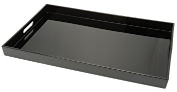 Kotobuki Rectangular Lacquer Serving Tray, 18-3/4-Inch, Black