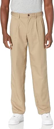 Amazon Essentials Men's Classic-Fit Expandable-Waist Pleated Dress Pant