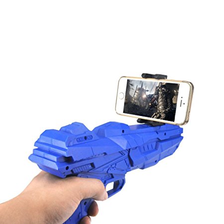 Facamword AR Game Gun Rocker Control Bluetooth Connect,Portable Virtual Gaming Gun for Android,iOS Phone 360° Augmented Reality AR Bluetooth Game Controller
