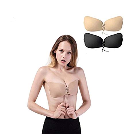 Acexy Invisible Self Adhesive Reusable Bra Strapless Reusable Padded Invisible Push up Bras