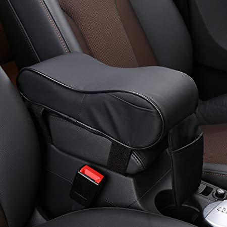 SHAKAR Universal Car Center Console Armrest Cushion Cover Pad Memory Foam with Microfiber Leather