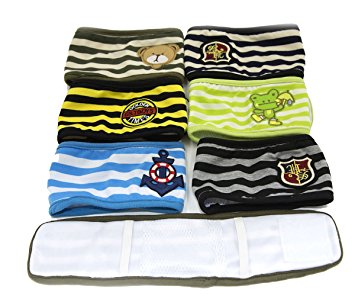 5pcs-MegiPet Dog Puppy Diaper Male Boy Belly Band Washable for SMALL Breeds Random Color