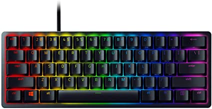 Razer Huntsman Mini (Purple Switch) - Compact Gaming Keyboard (Compact 60 Percent Keyboard with Clicky Opto-Mechanical Switches, PBT Keycaps, Detachable USB-C Cable) US Layout