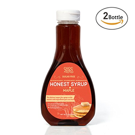 Honest Syrup, Maple Sauce. Sugar free, Low Carb, Sugar Alcohol free, Gluten Free, No preservatives, No added water. Dessert and Breakfast Topping Syrup. 2 Bottles (2X12oz)