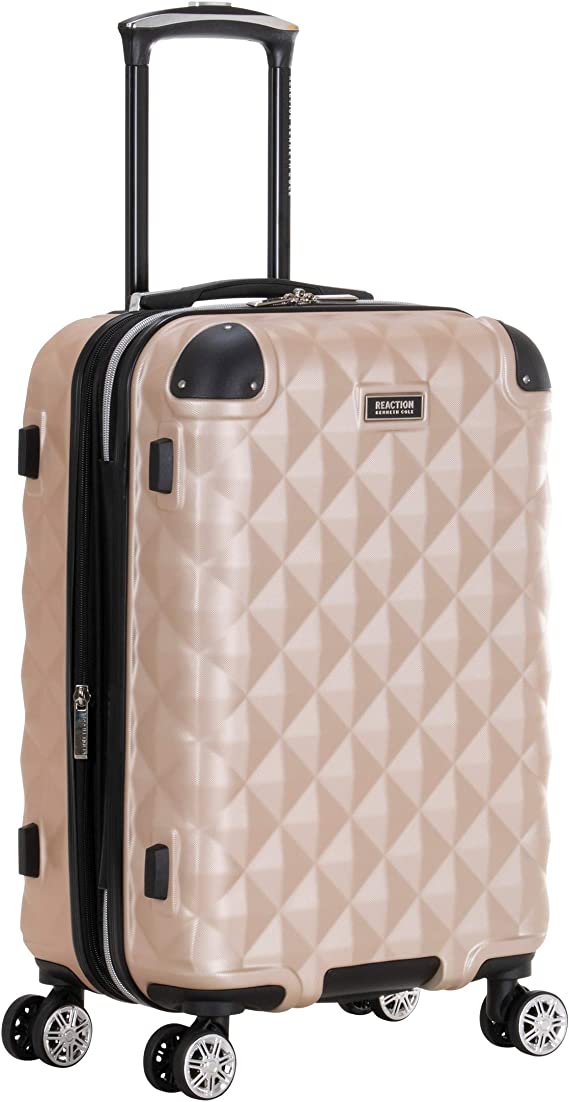 Kenneth Cole REACTION Unisex-Adult Diamond Tower Luggage Collection Lightweight Hardside Expandable 8-Wheel Spinner Travel Suitcase Luggage- Carry-On Luggage