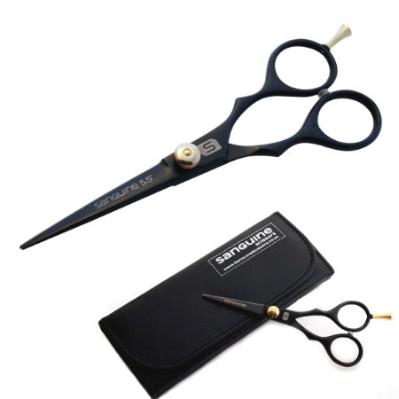 Professional Hairdressing Scissors 55 inch DEEP BLACK  Case