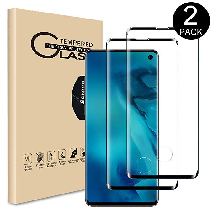 RHESHINE Samsung Galaxy S10 Screen Protector, [2-Pack] Premium 3D Tempered Glass [Fingerprint Screen Unlocking][Case Friendly] [Ultra Clear] Screen Protector for Galaxy S10