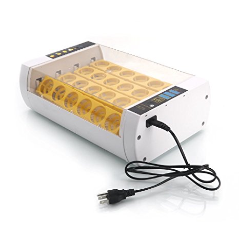 Z ZTDM 24 Egg Incubator with Automatic Egg Turning and Digital Temperature Control, Poultry Auto-Turning Egg Incubator Poultry Hatcher for Chickens Ducks Birds(1, 24Eggs)