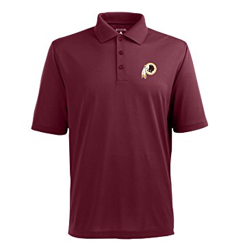 NFL Men's Washington Redskins Pique Xtra Lite Desert Dry Polo Shirt Black