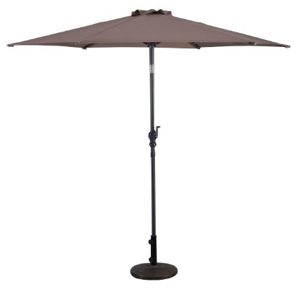 Giantex 10ft Patio Umbrella 6 Ribs Market Steel Tilt w/ Crank Outdoor Garden (Tan)