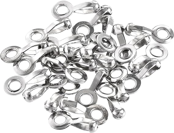 uxcell Ball Chain Connector, 2mm 2.4mm Pull Loop Crimp Link Stainless Steel Connection, Pack of 50