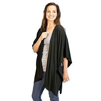 Bamboobies Open Maternity Nursing and Carseat Cover for Breastfeeding, Black