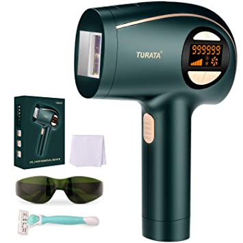 IPL Hair Removal, TURATA 999999 Flashes Ice Cold Compress Permanent Painless Dual Mode Professional Laser Hair Remover Device for Women Men Face Armpit Bikini line Leg Back Whole Body Home Use