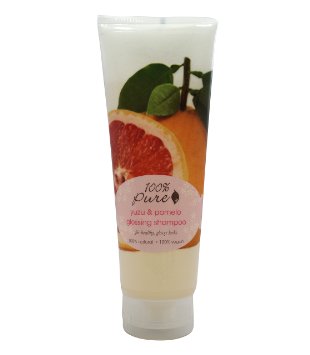 100% Pure: Yuzu and Pomelo Glossing Shampoo, 8 oz, Purifies, Unclogs Pores, Stimulate Circulation and Helps Alleviate Dryness, Itching and Flaking using an All Natural, Organic Formula