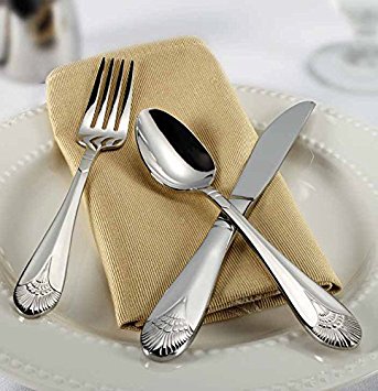 Winco Peacock 3 Dozen Flatware Set, Extra Heavy 18-0 Stainless Steel Classic Old-Fashioned Dinner Spoons (Dozen Pack), Dinner Forks (Dozen Pack) and Dinner Knives (Dozen Pack), 36-Piece Set