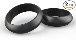 2 Silicone Wedding Rings, Tough Rings by KeepFit are great replacement wedding band for tungstung metal rings, crossfit, WOD, swimming, the beach, hiking, farming and any active lifestyle