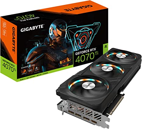 Gigabyte GeForce RTX 4070 Ti Gaming OC 12G Graphics Card, 3X WINDFORCE Fans, 12GB 192-bit GDDR6X, GV-N407TGAMING OC-12GD Video Card