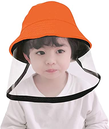 Jastore Kids Boys Girl Dustproof Sun Hat Cotton Packable Visor Hat Summer Anti UV Sun Hats (Orange)