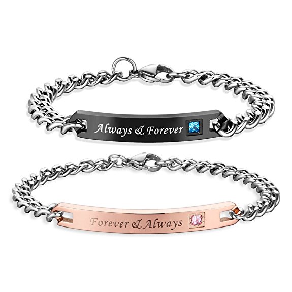 COAI® After all this time Always His and Hers Matching Set Stainless Steel Bracelet (2PCS)