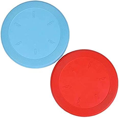 Dog Flyer Toy, Dog Flying Disc, Pack of 2,(Red Blue)19CM