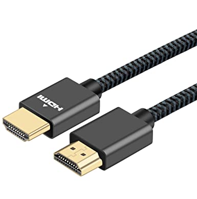 4K HDMI Cable 6.6 ft, Silkland High Speed 18Gbps HDMI 2.0 Cable, 4K HDR, 3D, 2160P, 1080P, Ethernet - 32AWG Braided HDMI Cord, Audio Return (ARC) Compatible UHD TV, Blu-ray, PS4, PS3, Projector