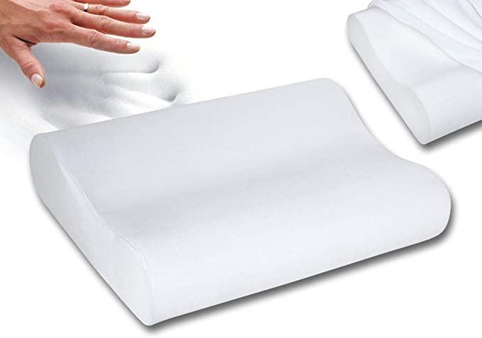 Zofey Memory Foam Cervical Medical Pillow for Sleeping Orthopedic Pillows for Neck Back Pain (20"X12"X3") White Color (white01) (white01)