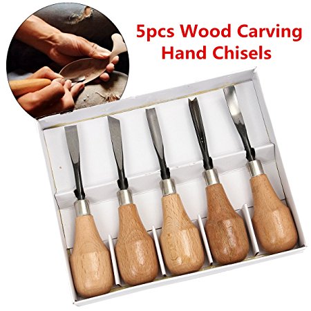 KINGSO 13cm 5pcs Hand Wood Carving Chisels Set Knife DIY Tools For Lathe Woodcut Working Tool