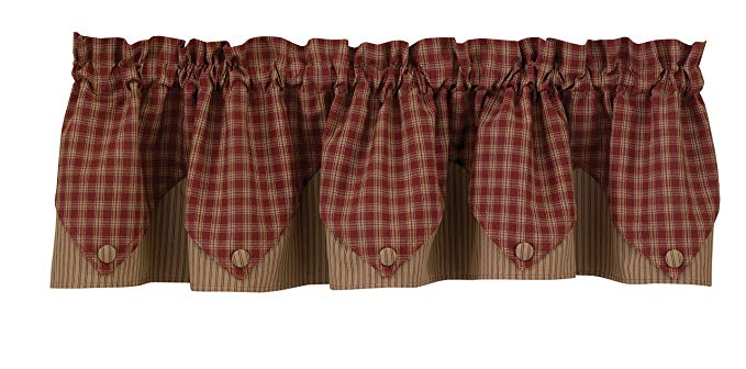 Sturbridge Lined Point Valance - Wine (72" wide x 15" long)