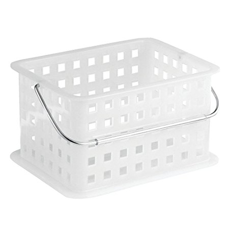 InterDesign Storage Organizer Basket, for Bathroom, Health and Beauty Products - Small, Frost