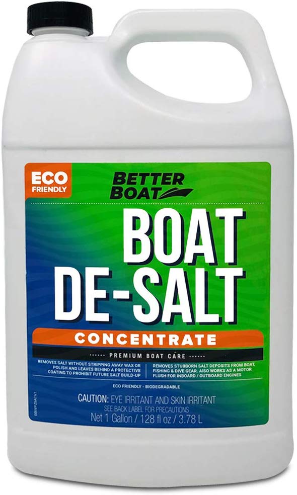 Better Boat De-Salt Concentrate Salt Remover Flusher for Motors Marine Watercraft Engines Flush Winterize Cleaner (1 Gallon)